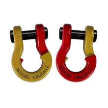 Load image into Gallery viewer, Jowl Recovery Split Shackle 7/8 Detonator Yellow and Flame Red Combo Moose Knuckle Offroad