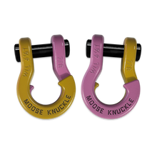 Load image into Gallery viewer, Jowl Recovery Split Shackle 7/8 Detonator Yellow and Pretty Pink Combo Moose Knuckle Offroad