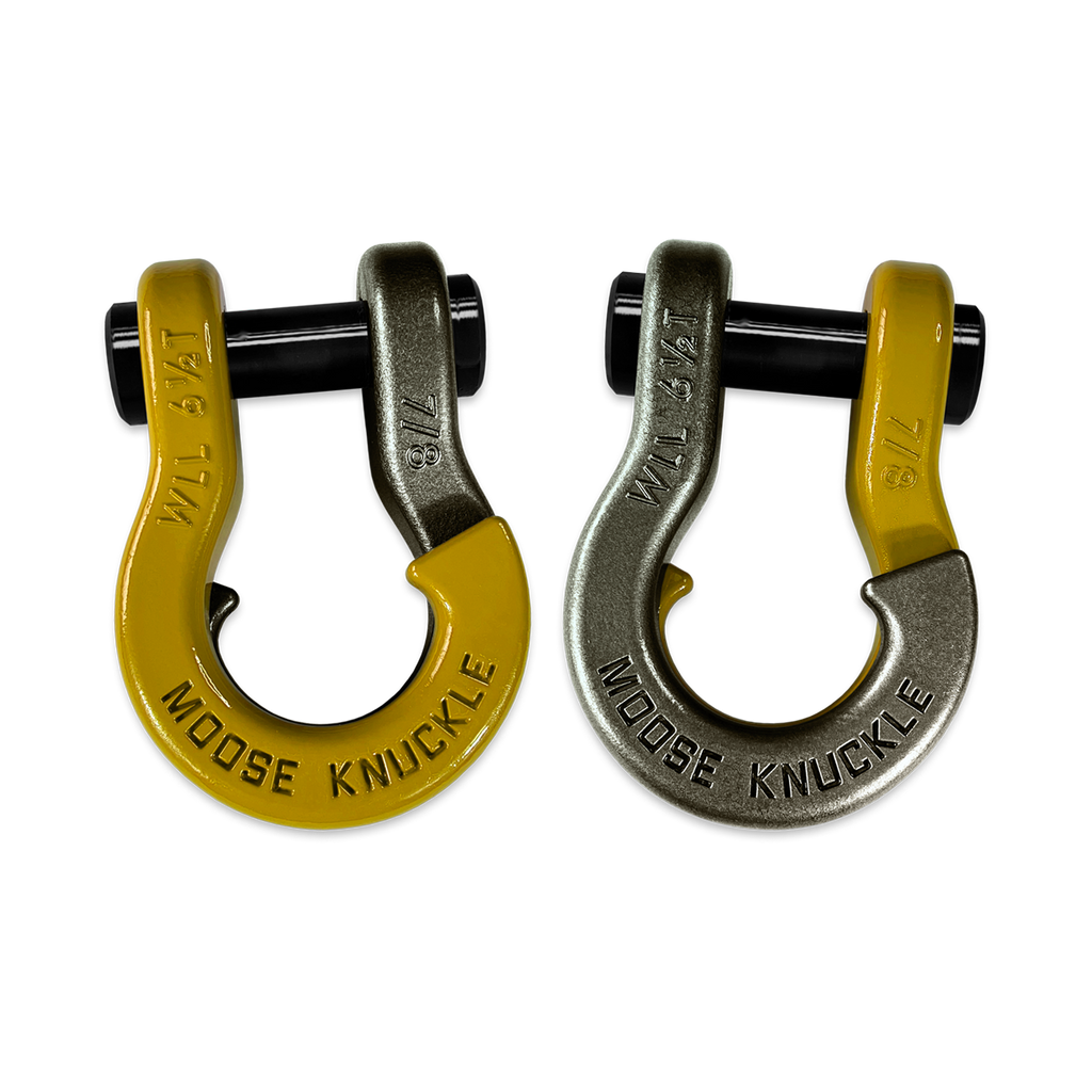 Jowl Recovery Split Shackle 7/8 Detonator Yellow and Raw Dog Combo Moose Knuckle Offroad