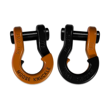 Load image into Gallery viewer, Jowl Recovery Split Shackle 7/8 Obscene Orange and Black Hole Combo Moose Knuckle Offroad