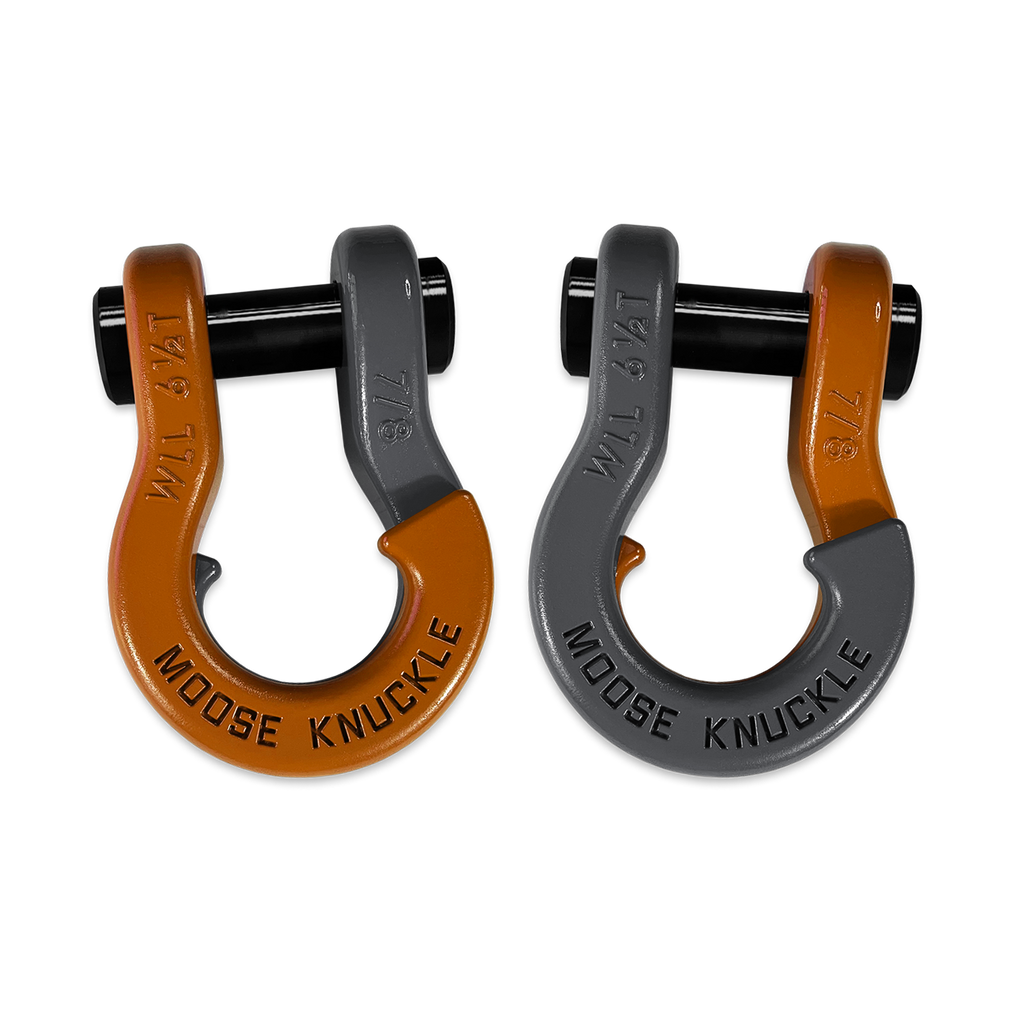 Jowl Recovery Split Shackle 7/8 Obscene Orange and Gun Gray Combo Moose Knuckle Offroad