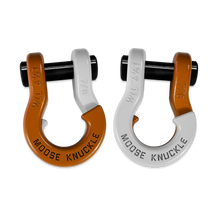 Load image into Gallery viewer, Jowl Recovery Split Shackle 7/8 Obscene Orange and Pure White Combo Moose Knuckle Offroad