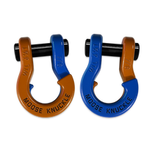 Load image into Gallery viewer, Jowl Recovery Split Shackle 7/8 Obscene Orange and Blue Balls Combo Moose Knuckle Offroad