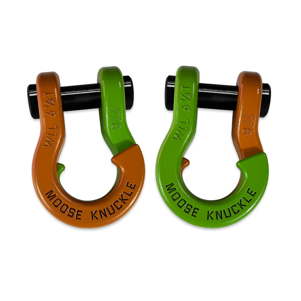 Jowl Recovery Split Shackle 7/8 Obscene Orange and Sublime Green Combo Moose Knuckle Offroad