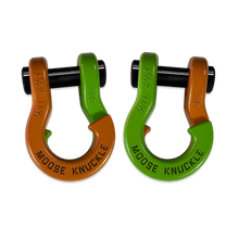Load image into Gallery viewer, Jowl Recovery Split Shackle 7/8 Obscene Orange and Sublime Green Combo Moose Knuckle Offroad