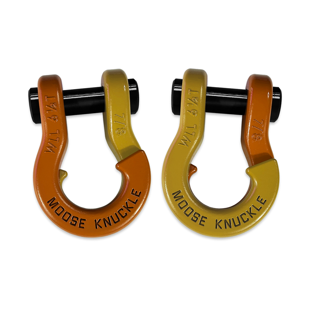 Jowl Recovery Split Shackle 7/8 Obscene Orange and Detonator Yellow Combo Moose Knuckle Offroad