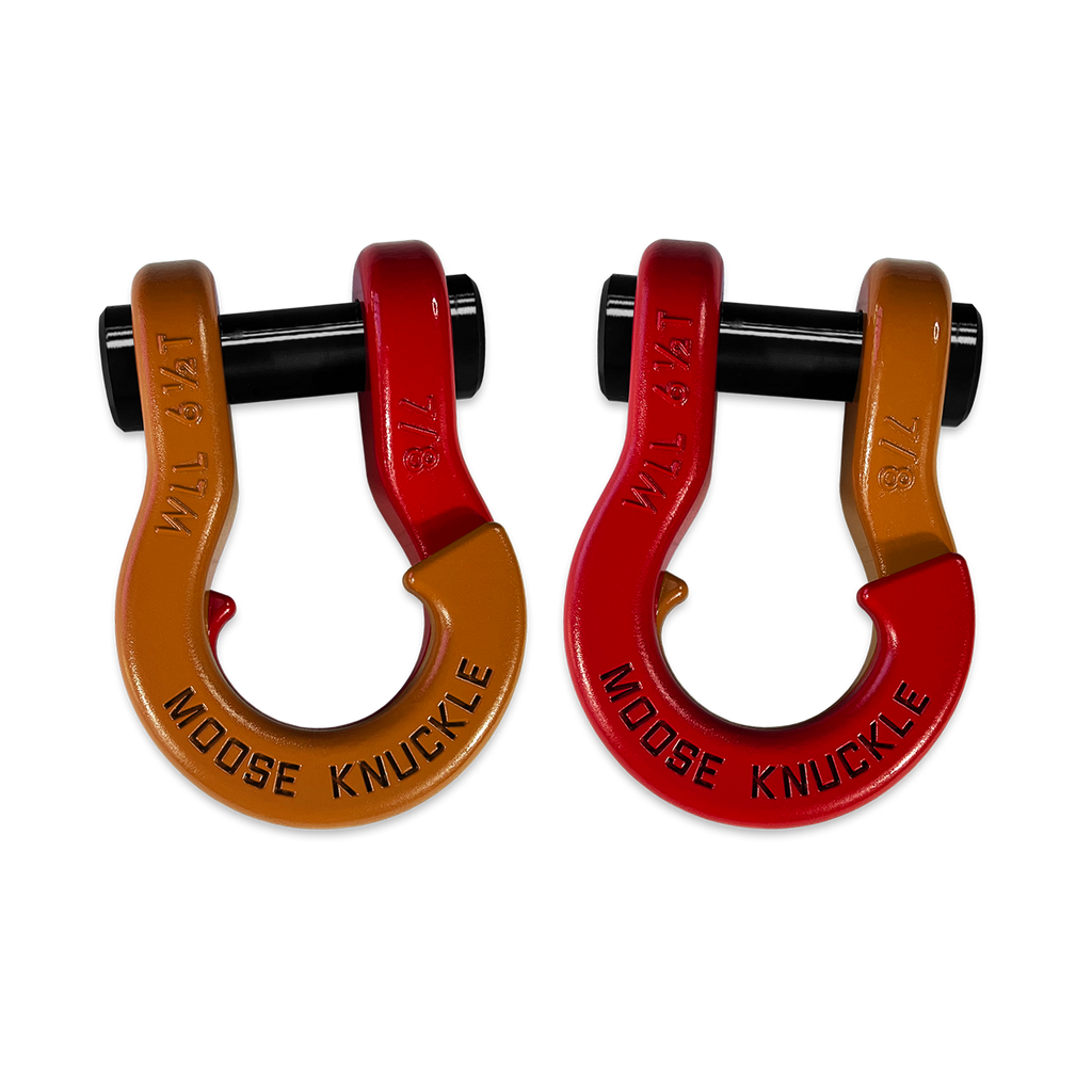 Jowl Recovery Split Shackle 7/8 Obscene Orange and Flame Red Combo Moose Knuckle Offroad