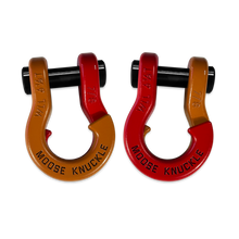 Load image into Gallery viewer, Jowl Recovery Split Shackle 7/8 Obscene Orange and Flame Red Combo Moose Knuckle Offroad