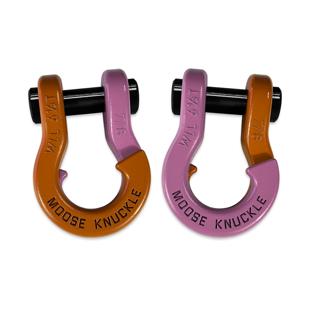 Jowl Recovery Split Shackle 7/8 Obscene Orange and Pretty Pink Combo Moose Knuckle Offroad