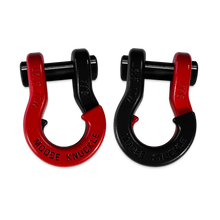 Load image into Gallery viewer, Jowl Recovery Split Shackle 7/8 Flame Red and Black Hole Combo Moose Knuckle Offroad