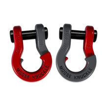 Load image into Gallery viewer, Jowl Recovery Split Shackle 7/8 Flame Red and Gun Gray Combo Moose Knuckle Offroad