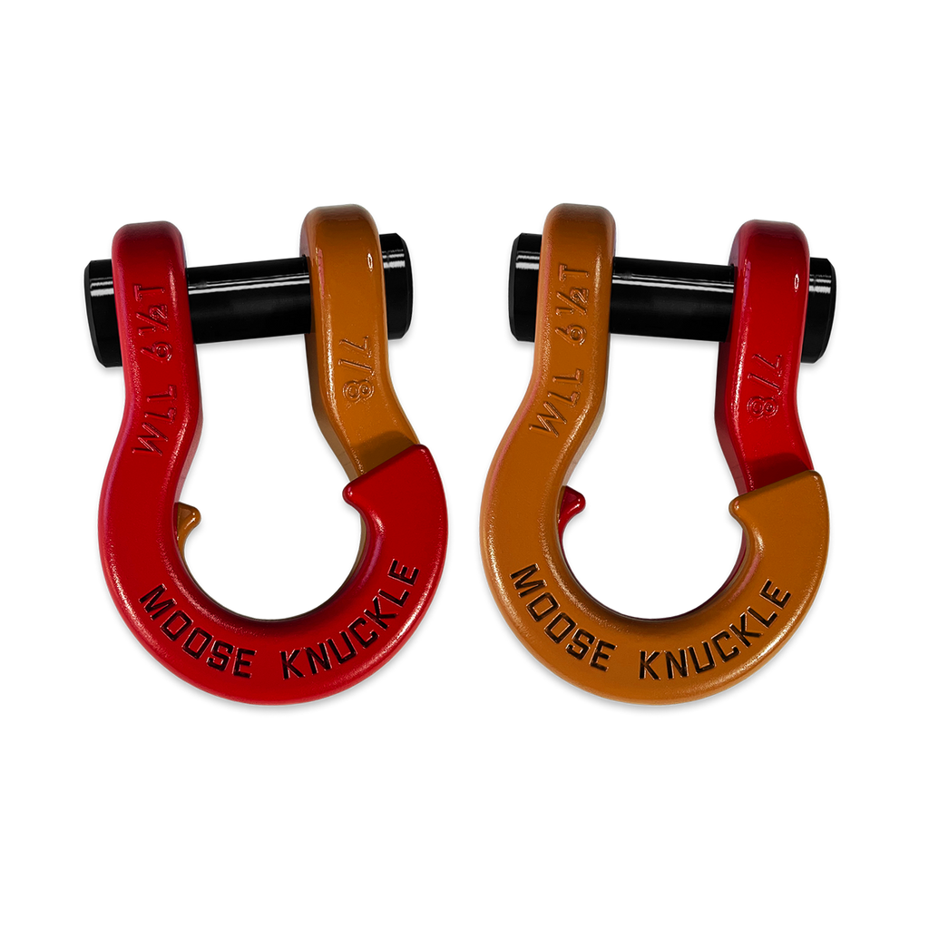 Jowl Recovery Split Shackle 7/8 Flame Red and Obscene Orange Combo Moose Knuckle Offroad
