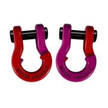 Load image into Gallery viewer, Jowl Recovery Split Shackle 7/8 Flame Red and Pogo Pink Combo Moose Knuckle Offroad