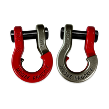 Load image into Gallery viewer, Jowl Recovery Split Shackle 7/8 Flame Red and Raw Dog Combo Moose Knuckle Offroad