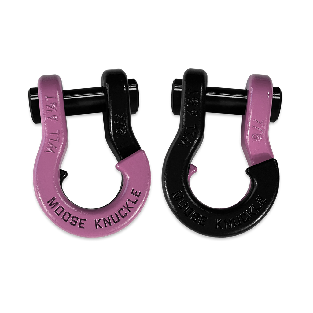 Jowl Recovery Split Shackle 7/8 Pretty Pink and Black Hole Combo Moose Knuckle Offroad