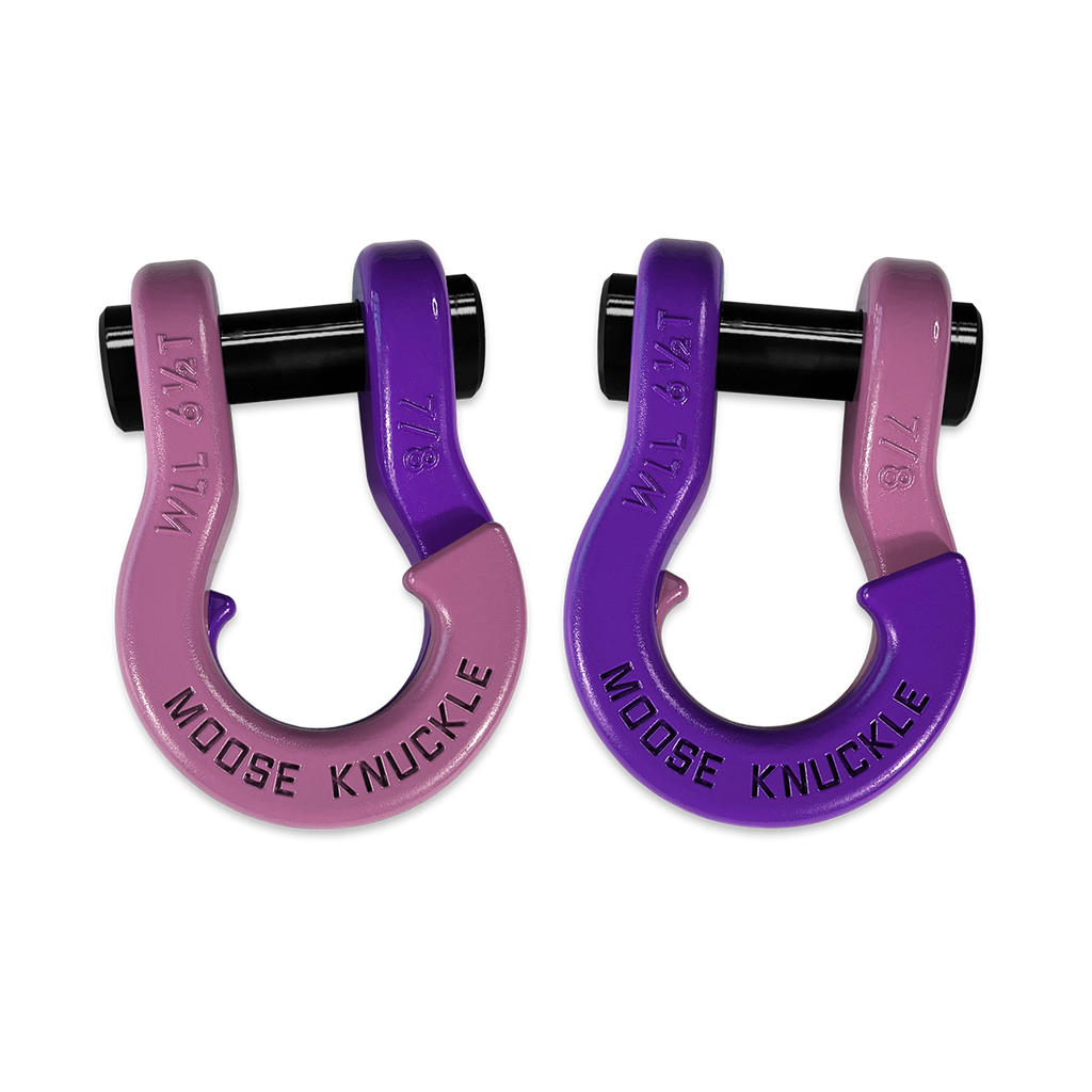 Jowl Recovery Split Shackle 7/8 Pretty Pink and Grape Escape Combo Moose Knuckle Offroad
