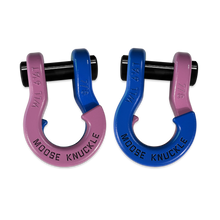 Load image into Gallery viewer, Jowl Recovery Split Shackle 7/8 Pretty Pink and Blue Balls Combo Moose Knuckle Offroad