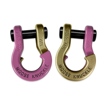 Load image into Gallery viewer, Jowl Recovery Split Shackle 7/8 Pretty Pink and Brass Knuckle Combo Moose Knuckle Offroad