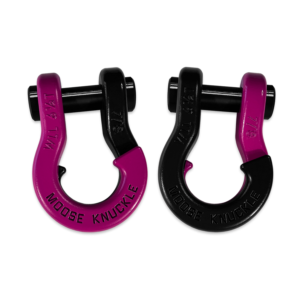 Jowl Recovery Split Shackle 7/8 Pogo Pink and Black Hole Combo Moose Knuckle Offroad
