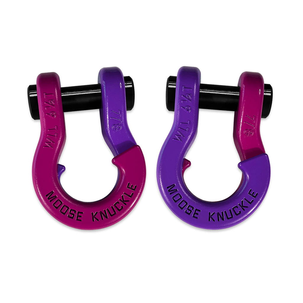 Jowl Recovery Split Shackle 7/8 Pogo Pink and Grape Escape Combo Moose Knuckle Offroad
