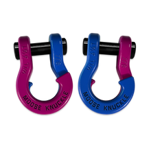 Load image into Gallery viewer, Jowl Recovery Split Shackle 7/8 Pogo Pink and Blue Balls Combo Moose Knuckle Offroad