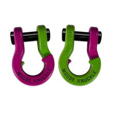 Load image into Gallery viewer, Jowl Recovery Split Shackle 7/8 Pogo Pink and Sublime Green Combo Moose Knuckle Offroad