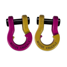 Load image into Gallery viewer, Jowl Recovery Split Shackle 7/8 Pogo Pink and Detonator Yellow Combo Moose Knuckle Offroad