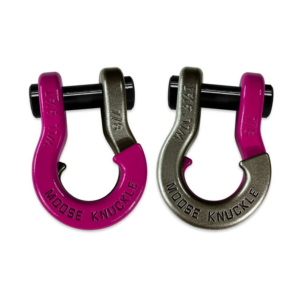 Jowl Recovery Split Shackle 7/8 Pogo Pink and Raw Dog Combo Moose Knuckle Offroad
