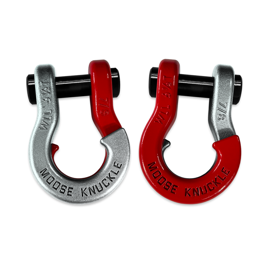 Jowl Recovery Split Shackle 7/8 Nice Gal and Flame Red Combo Moose Knuckle Offroad