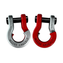 Load image into Gallery viewer, Jowl Recovery Split Shackle 7/8 Nice Gal and Flame Red Combo Moose Knuckle Offroad