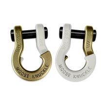 Load image into Gallery viewer, Jowl Recovery Split Shackle 7/8 Brass Knuckle and Pure White Combo Moose Knuckle Offroad