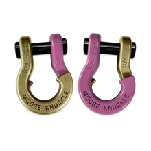 Load image into Gallery viewer, Jowl Recovery Split Shackle 7/8 Brass Knuckle and Pretty Pink Combo Moose Knuckle Offroad