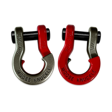 Load image into Gallery viewer, Jowl Recovery Split Shackle 7/8 Raw Dog and Flame Red Combo Moose Knuckle Offroad