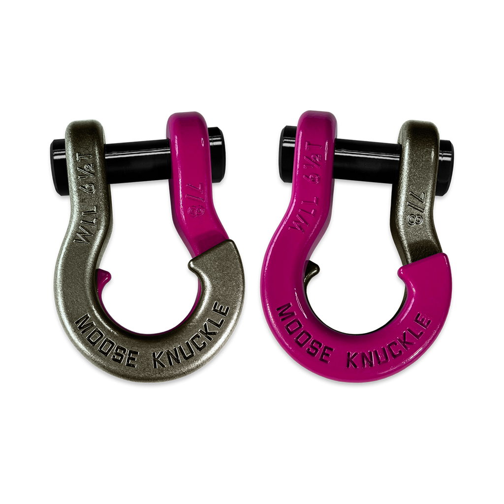 Jowl Recovery Split Shackle 7/8 Raw Dog and Pogo Pink Combo Moose Knuckle Offroad