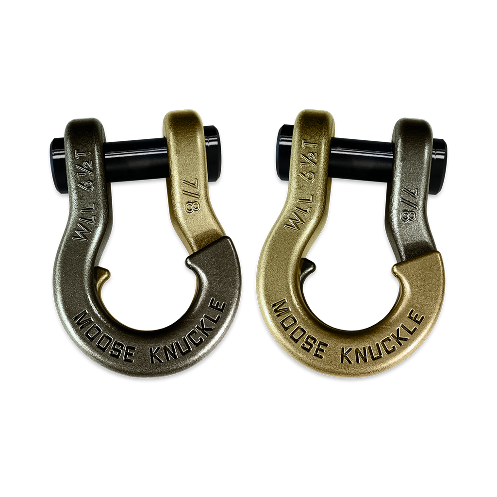 Jowl Recovery Split Shackle 7/8 Raw Dog and Brass Knuckle Combo Moose Knuckle Offroad