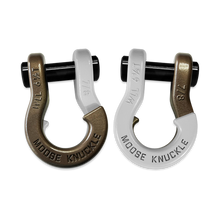 Load image into Gallery viewer, Jowl Recovery Split Shackle 7/8 Buff Bronze and Pure White Combo Moose Knuckle Offroad