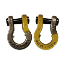Load image into Gallery viewer, Jowl Recovery Split Shackle 7/8 Buff Bronze and Detonator Yellow Combo Moose Knuckle Offroad