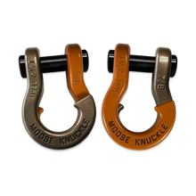 Load image into Gallery viewer, Jowl Recovery Split Shackle 7/8 Buff Bronze and Obscene Orange Combo Moose Knuckle Offroad