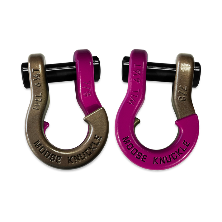 Jowl Recovery Split Shackle 7/8 Buff Bronze and Pogo Pink Combo Moose Knuckle Offroad