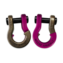 Load image into Gallery viewer, Jowl Recovery Split Shackle 7/8 Buff Bronze and Pogo Pink Combo Moose Knuckle Offroad