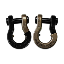 Load image into Gallery viewer, Jowl Recovery Split Shackle 7/8 Black Hole and Buff Bronze Combo Moose Knuckle Offroad