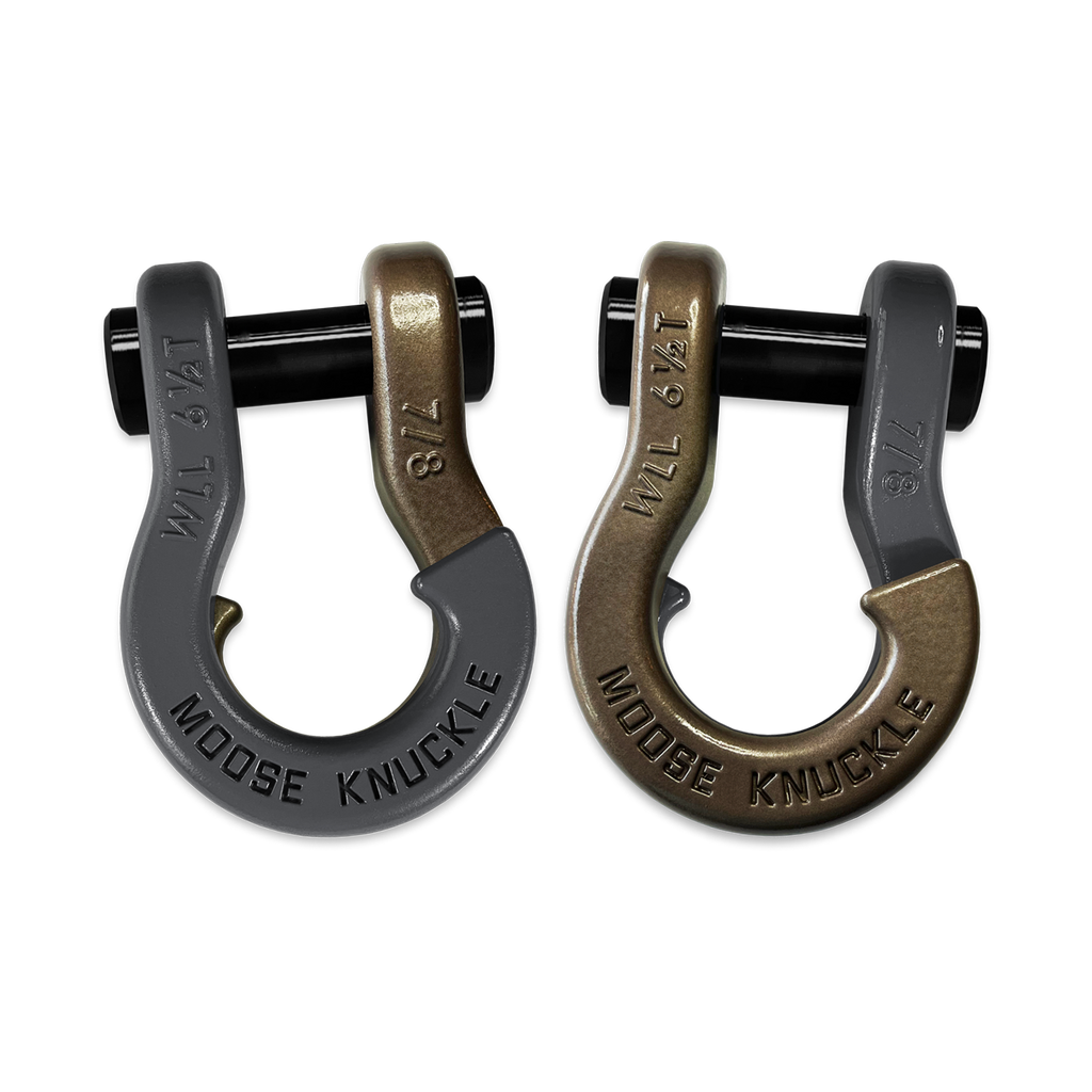 Jowl Recovery Split Shackle 7/8 Gun Gray and Buff Bronze Combo Moose Knuckle Offroad