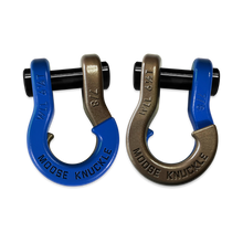 Load image into Gallery viewer, Jowl Recovery Split Shackle 7/8 Blue Balls and Buff Bronze Combo Moose Knuckle Offroad