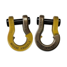 Load image into Gallery viewer, Jowl Recovery Split Shackle 7/8 Detonator Yellow and Buff Bronze Combo Moose Knuckle Offroad