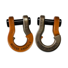 Load image into Gallery viewer, Jowl Recovery Split Shackle 7/8 Obscene Orange and Buff Bronze Combo Moose Knuckle Offroad