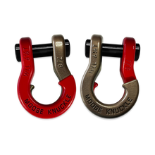 Load image into Gallery viewer, Jowl Recovery Split Shackle 7/8 Flame Red and Buff Bronze Combo Moose Knuckle Offroad