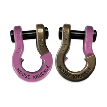 Load image into Gallery viewer, Jowl Recovery Split Shackle 7/8 Pretty Pink and Buff Bronze Combo Moose Knuckle Offroad