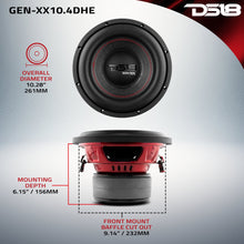 Load image into Gallery viewer, GEN-XX 10" High Excursion Subwoofer Double Stacked Magnets 500 Watts Rms DVC  4-Ohm