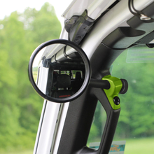 Load image into Gallery viewer, CMM Offroad Mirrors Ball Mount Delete (No Mounting Point Ball) / green / 6" + 1" Ball Mount on the end JL/JLU A-Pillar Side Jeep Mirrors with Base Mount Driver AND Passenger
