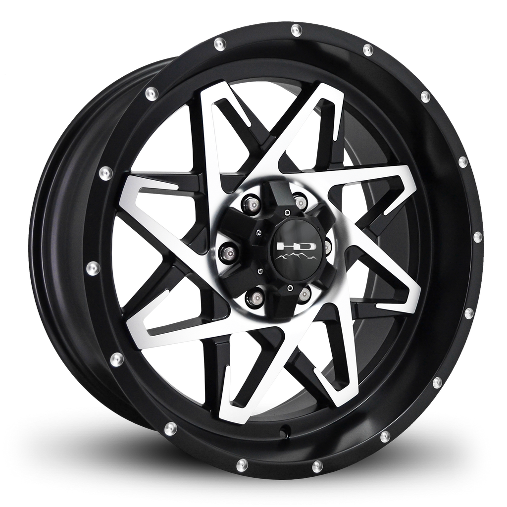 HD Offroad Caliber 20x9 -10 6x135/6x139.7mm 106.2mm Satin Black/Machined Face